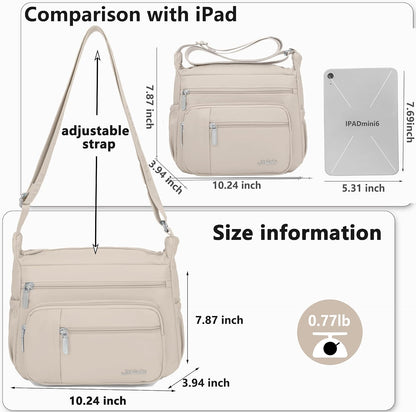 Womens CrossbodyBags Nylon Waterproof Handbags Shoulder Purses Roomy Multiple Pockets Pocketbooks