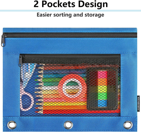 Adorable Zipper Pencil Pouch, Cute Zipper Pouch for 3-ring Binders, Sturdy Binder Pouch with Smooth Zippers, Perfect for Students & Back to School, Portable Pencil Bag, Yellow