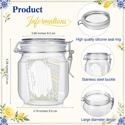 114 Pcs Bridal Shower Games Include Date Night Jar Wooden Sign 100 Cards 10 HB Pencils 2 Stickers for Fresh off The Market Wedding Reception Games Date Idea Party Favor Decoration (Lemon)