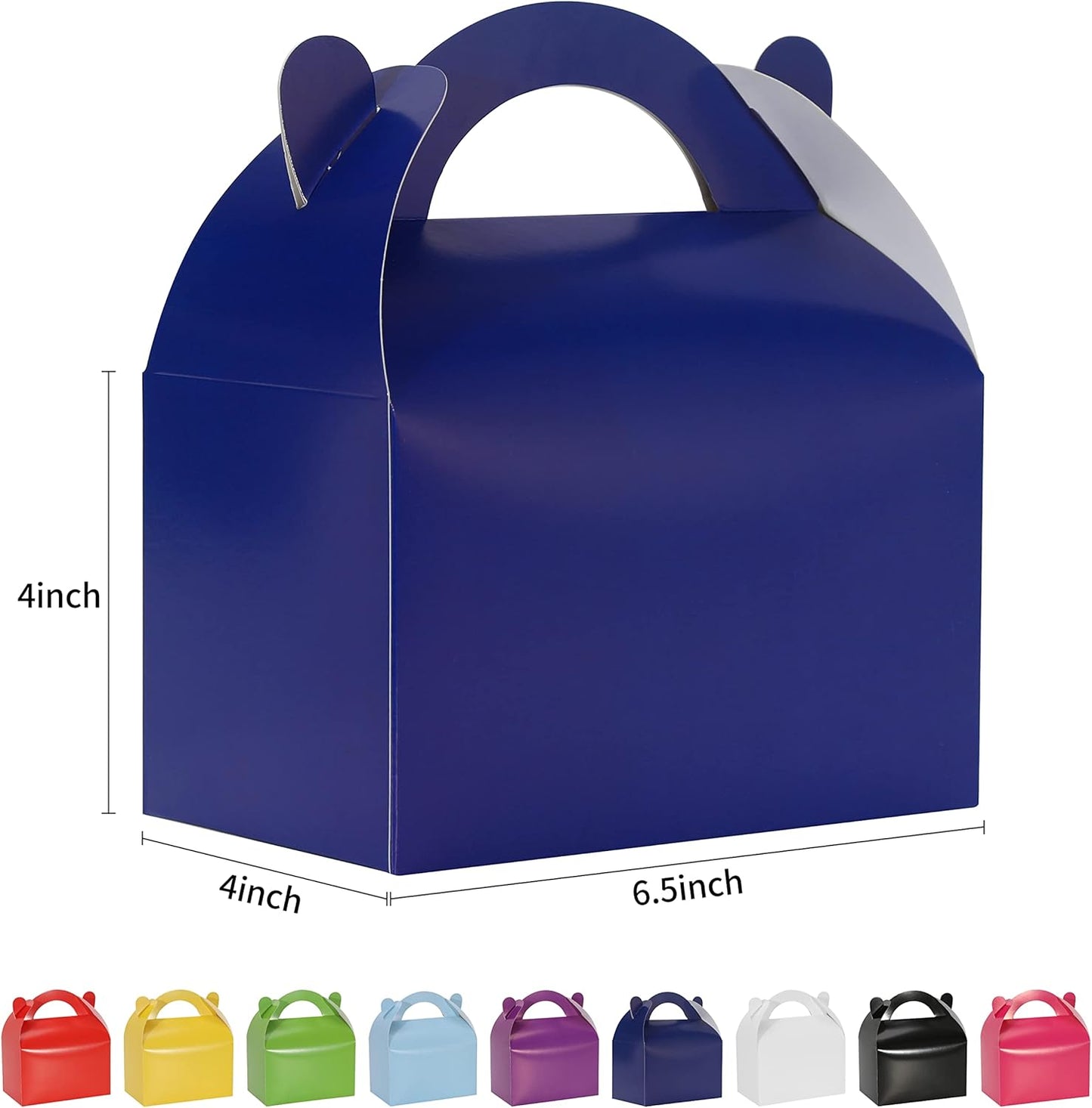 30 Pack Party Favor Treat Boxes,Goodie Boxes,Gable Paper Gift Boxes with Handles Perfect for Birthday Party,Wedding,Christmas,Baby Shower 6.5 x 4 x 4 Inches (Yellow)