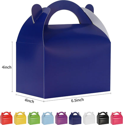 30 Pack Party Favor Treat Boxes,Goodie Boxes,Gable Paper Gift Boxes with Handles Perfect for Birthday Party,Wedding,Christmas,Baby Shower 6.5 x 4 x 4 Inches (Yellow)
