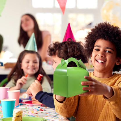 30 Pack Party Favor Treat Boxes,Goodie Boxes,Gable Paper Gift Boxes with Handles Perfect for Birthday Party,Wedding,Christmas,Baby Shower 6.5 x 4 x 4 Inches (Yellow)