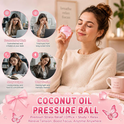 2Pcs Stress Ball, Squishies Coconut Stress Shapeable Ball | Non-Sticky Slow Rising Squeeze Balls, Desk Squishies for Relaxation and Focus (Green + Yellow)