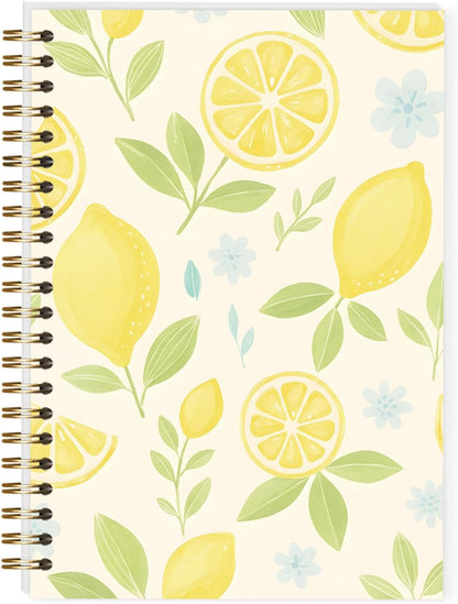 Lemons Women'S Spiral Diary, Beautiful Hardcover Lined Notebook, Suitable For Work And Note Taking, Beautiful And Cute Writing Diary,5.5x8.3 inches - A17