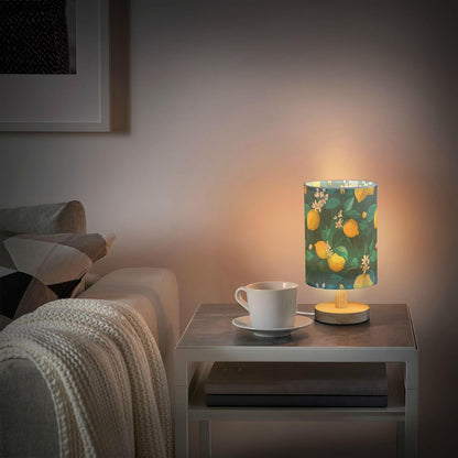 Bedside Table Lamp Lemon Yellow Citrus Fruits (97) Kids Nightstand Lamp Night Light Fabric Shade for Bedroom Living Room Home Office