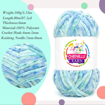 100g Velvet Chenille Yarn for Crocheting,Yellow Fluffy Velvet Plush Yarn Thick Soft Chunky Chenille Yarn Baby Blanket Yarn for Crocheting Knitting Beginners（Yellow）