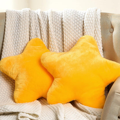2 Pcs 15.7 Inch Yellow Star Pillow Decorative Throw Pillow Cute Plush Star Pillows Aesthetic 3D Throw Stuffed Cushion Decorative Room Decor for Bedroom Sofa Chair