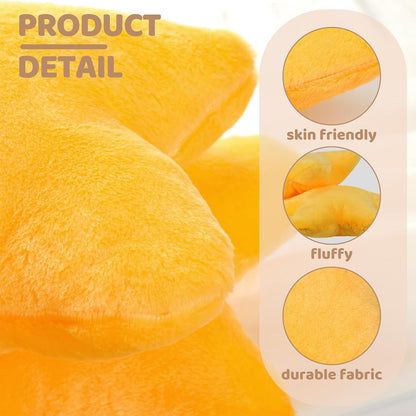 2 Pcs 15.7 Inch Yellow Star Pillow Decorative Throw Pillow Cute Plush Star Pillows Aesthetic 3D Throw Stuffed Cushion Decorative Room Decor for Bedroom Sofa Chair