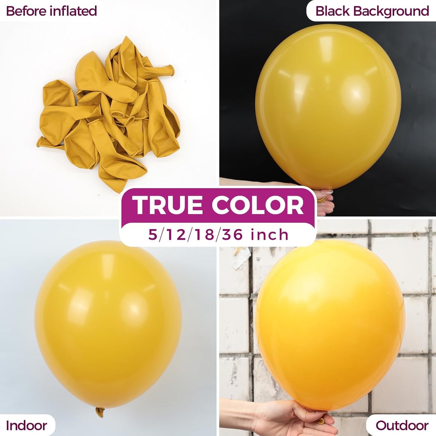 Mustard Yellow Latex Party Balloons 100 Pack 12 inch | Boho Fall Netural Balloons for Graduation Sunflower Thanksgiving Little Cutie Party Decorations