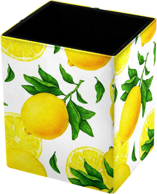 Pen Holder For Your Desk, Pencil Holder Organizes All Pens, Fruit Citrus Yellow Lemon Pen Cup For Your Office Decor