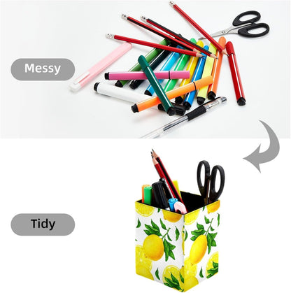 Pen Holder For Your Desk, Pencil Holder Organizes All Pens, Fruit Citrus Yellow Lemon Pen Cup For Your Office Decor