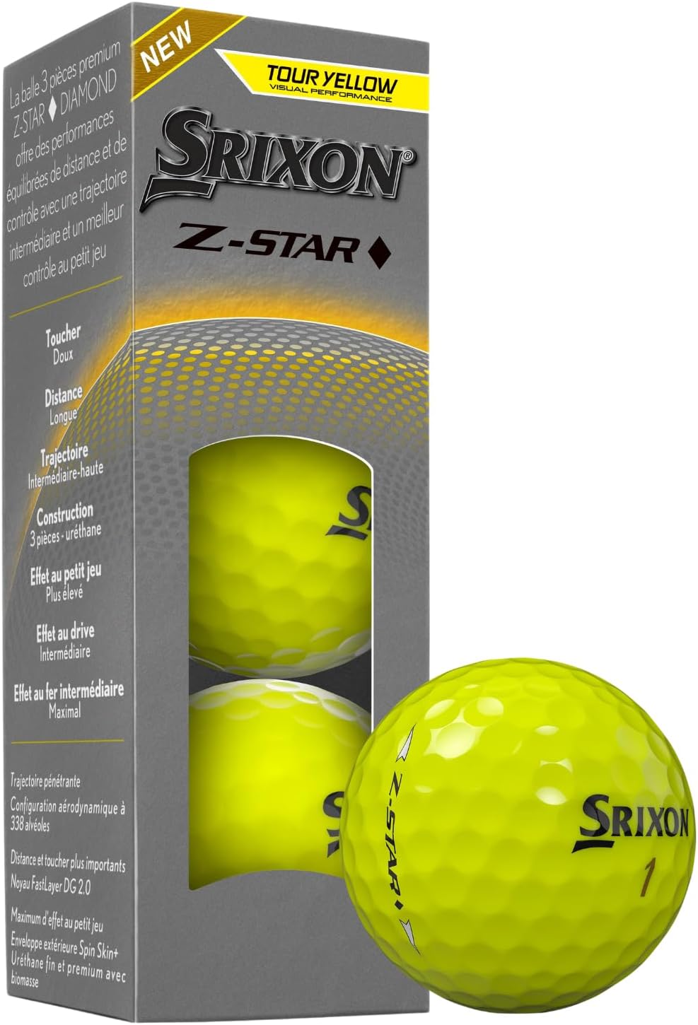 Z-Star Diamond Golf Balls, Diamond 3, Yellow
