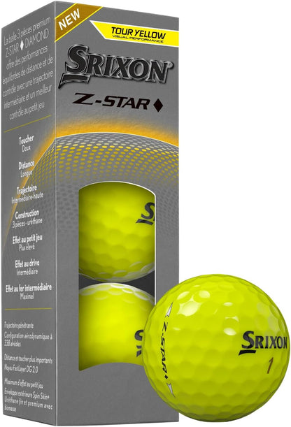 Z-Star Diamond Golf Balls, Diamond 3, Yellow