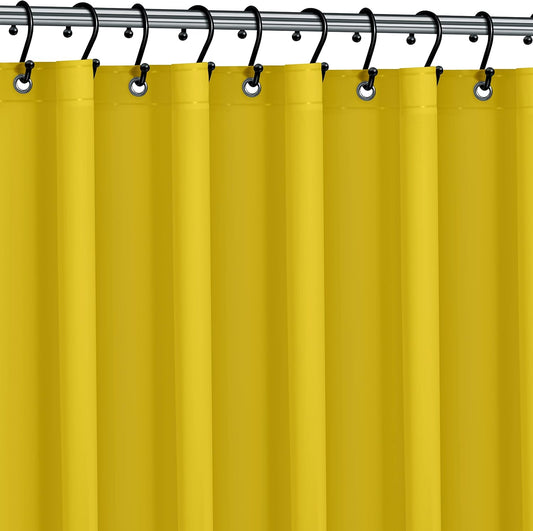 No Smell Shower Curtain Liner 72x72 Yellow - PEVA Plastic Shower Curtain for Bathroom, PVC-Free Waterproof Yellow Shower Liner with Metal Grommets and Magnet-Weighted Bottom Hem - Washable Liner