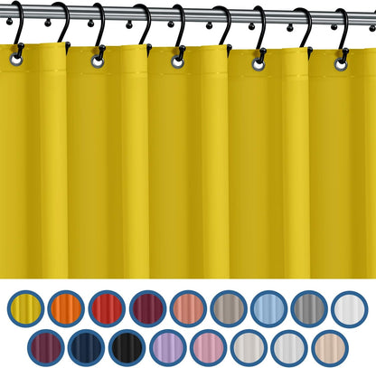 No Smell Shower Curtain Liner 72x72 Yellow - PEVA Plastic Shower Curtain for Bathroom, PVC-Free Waterproof Yellow Shower Liner with Metal Grommets and Magnet-Weighted Bottom Hem - Washable Liner
