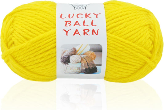 50% Wool Yarn for Crocheting and Knitting,131yds/120m Crochet Yarn for Beginners, Suitable for Sweater,Scarf,Hat(Yellow)