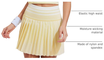Two Piece Tennis Skirt Set for Women High Waisted Pleated Athletic Golf Skirt Sets Women 2 Piece Outfits with Pockets
