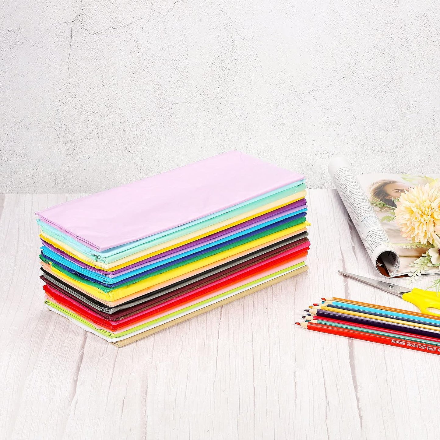 20 Sheets Large Gift Wrap Tissue Paper Pastel Bulk Lemon Yellow 20 x 26 inch for Gift Bags Wrapping, Wedding, Party, Favor Decor, DIY Crafts