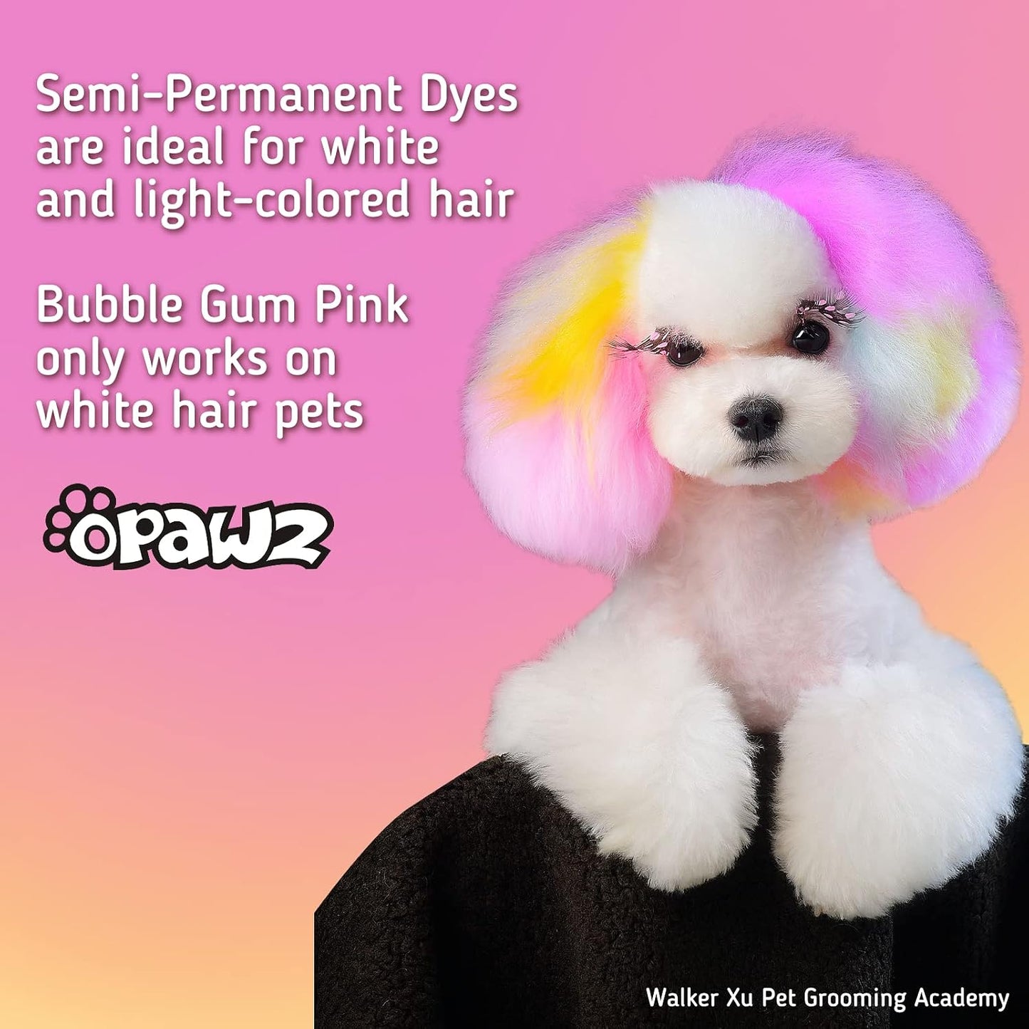 Semi-Permanent Dog Hair Dye, Food-Grade Pigment Dog Dye, Non-Toxic Pet Hair Dye for Dogs, Cats and All Pets Can be Bathed (Flash Yellow)