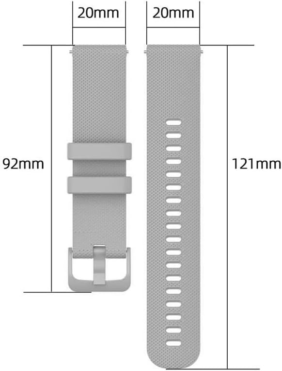 16mm-20mm silicone Replacement watch band with Quick Release for Smart watch and id Bracelets (Just band)