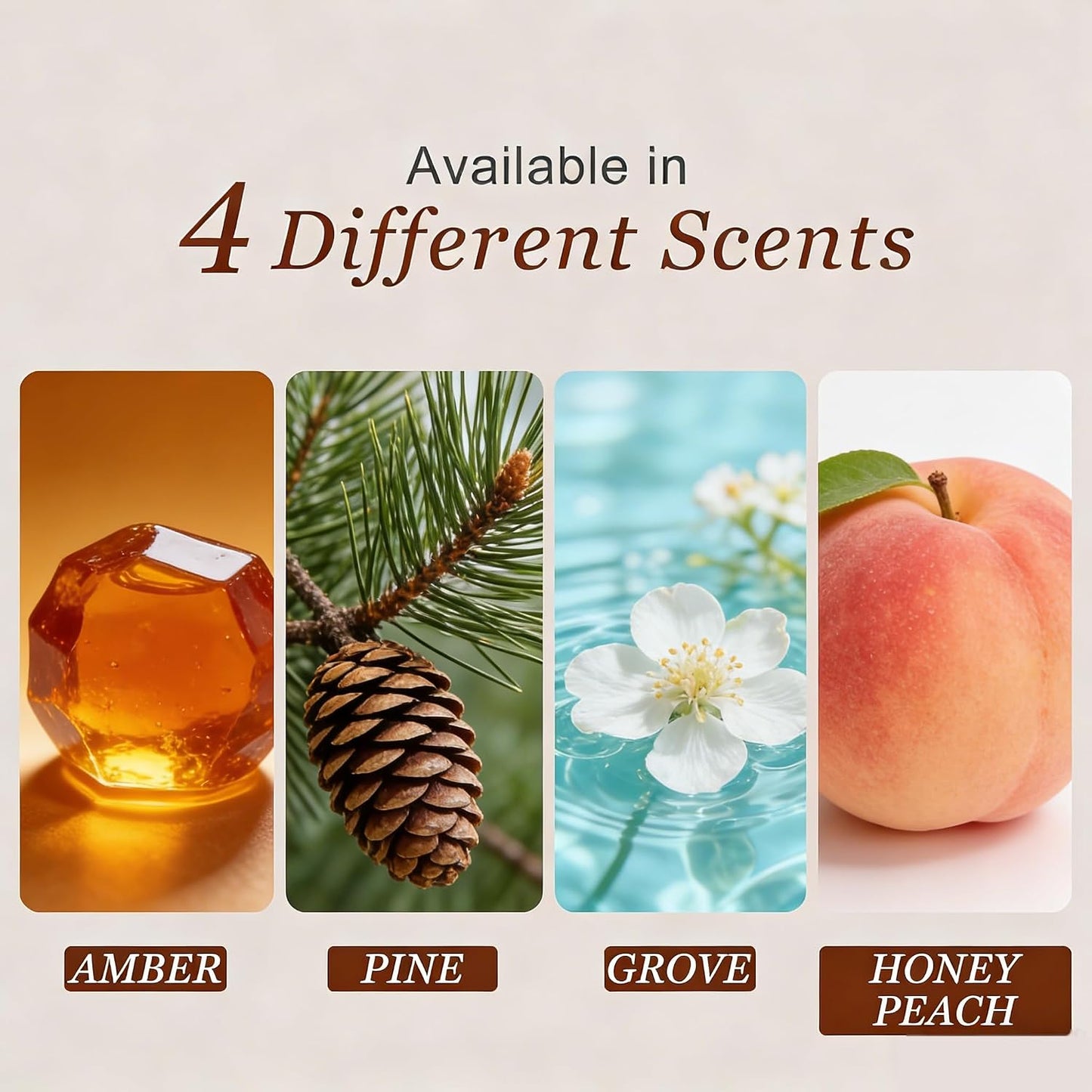 Wood Car Air Freshener for Visor Clip - Wood Air Freshener - Car Odor Eliminator -Variety Scent Refill, Vehicle Scent Diffuser for Cabin, Truck & SUV - 4 Pack -CLIP INCLUDED (4 Scent)