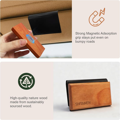 Wood Car Air Freshener for Visor Clip - Wood Air Freshener - Car Odor Eliminator -Variety Scent Refill, Vehicle Scent Diffuser for Cabin, Truck & SUV - 4 Pack -CLIP INCLUDED (4 Scent)