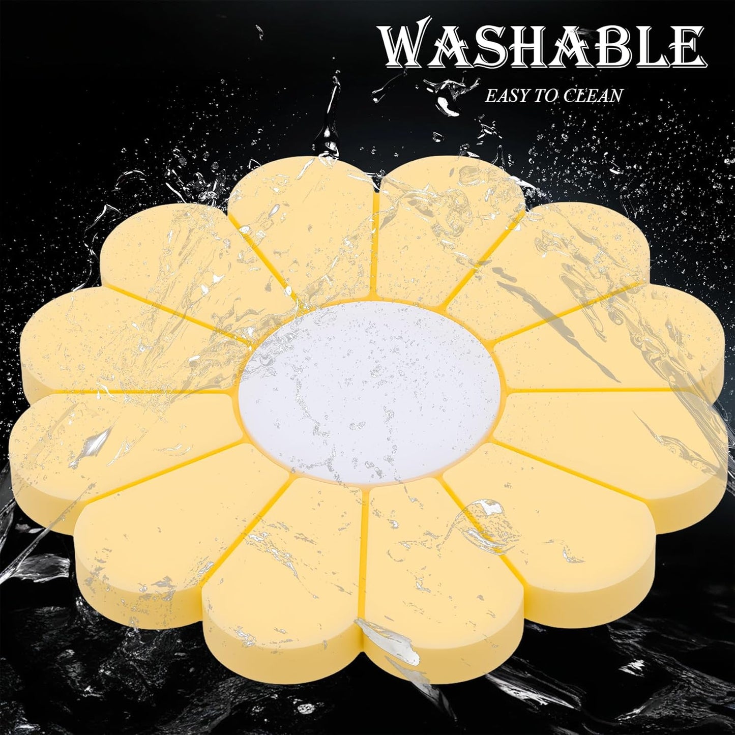 2-Pack Car Cup Holder Coaster Inserts, Daisy Shape, 2.75 Inch Non-Slip Silicone Cup Holder Insert, Universal Non-Slip Cup Holders, Car Accessories Interior for Women and Man (Yellow)