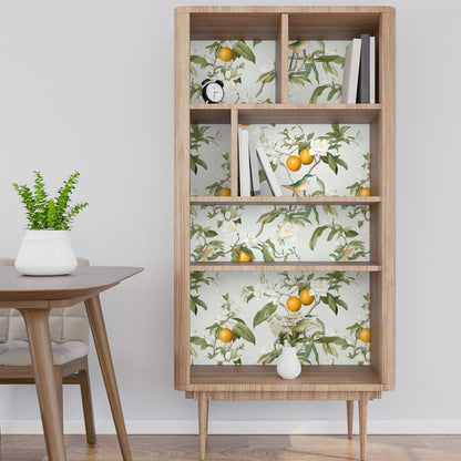 Vintage Bird Leaf Floral Wallpaper Peel and Stick 17.5" x 118",Blue | Self Adhesive/Removable/Waterproof/Thick Vinyl Contact Paper for Bathroom Bedroom Shelf Cabinet Drawer,Prepasted,Easy Peel