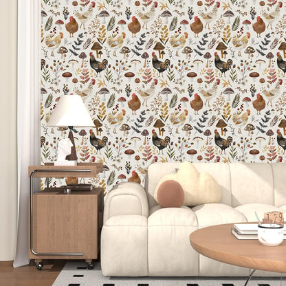 Vintage Bird Leaf Floral Wallpaper Peel and Stick 17.5" x 118",Blue | Self Adhesive/Removable/Waterproof/Thick Vinyl Contact Paper for Bathroom Bedroom Shelf Cabinet Drawer,Prepasted,Easy Peel