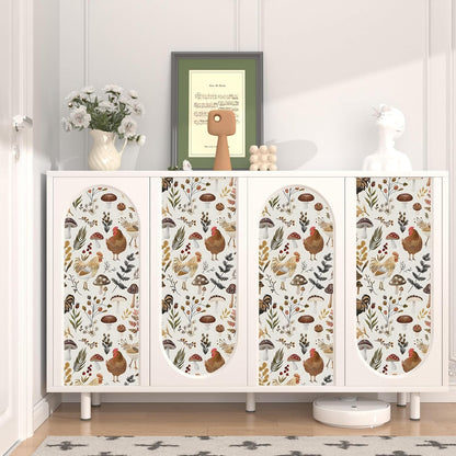 Vintage Bird Leaf Floral Wallpaper Peel and Stick 17.5" x 118",Blue | Self Adhesive/Removable/Waterproof/Thick Vinyl Contact Paper for Bathroom Bedroom Shelf Cabinet Drawer,Prepasted,Easy Peel