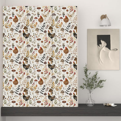 Vintage Bird Leaf Floral Wallpaper Peel and Stick 17.5" x 118",Blue | Self Adhesive/Removable/Waterproof/Thick Vinyl Contact Paper for Bathroom Bedroom Shelf Cabinet Drawer,Prepasted,Easy Peel