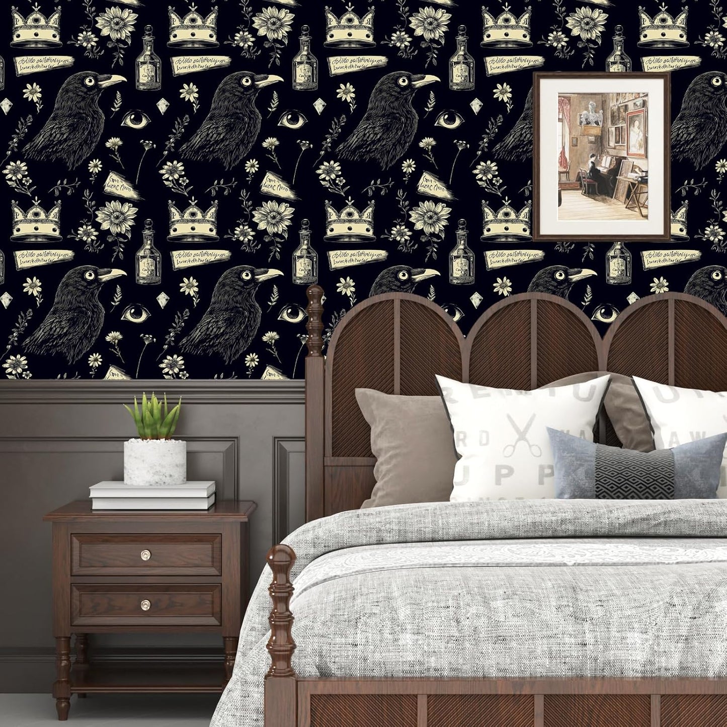 Vintage Bird Leaf Floral Wallpaper Peel and Stick 17.5" x 118",Blue | Self Adhesive/Removable/Waterproof/Thick Vinyl Contact Paper for Bathroom Bedroom Shelf Cabinet Drawer,Prepasted,Easy Peel