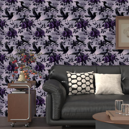 Vintage Bird Leaf Floral Wallpaper Peel and Stick 17.5" x 118",Blue | Self Adhesive/Removable/Waterproof/Thick Vinyl Contact Paper for Bathroom Bedroom Shelf Cabinet Drawer,Prepasted,Easy Peel