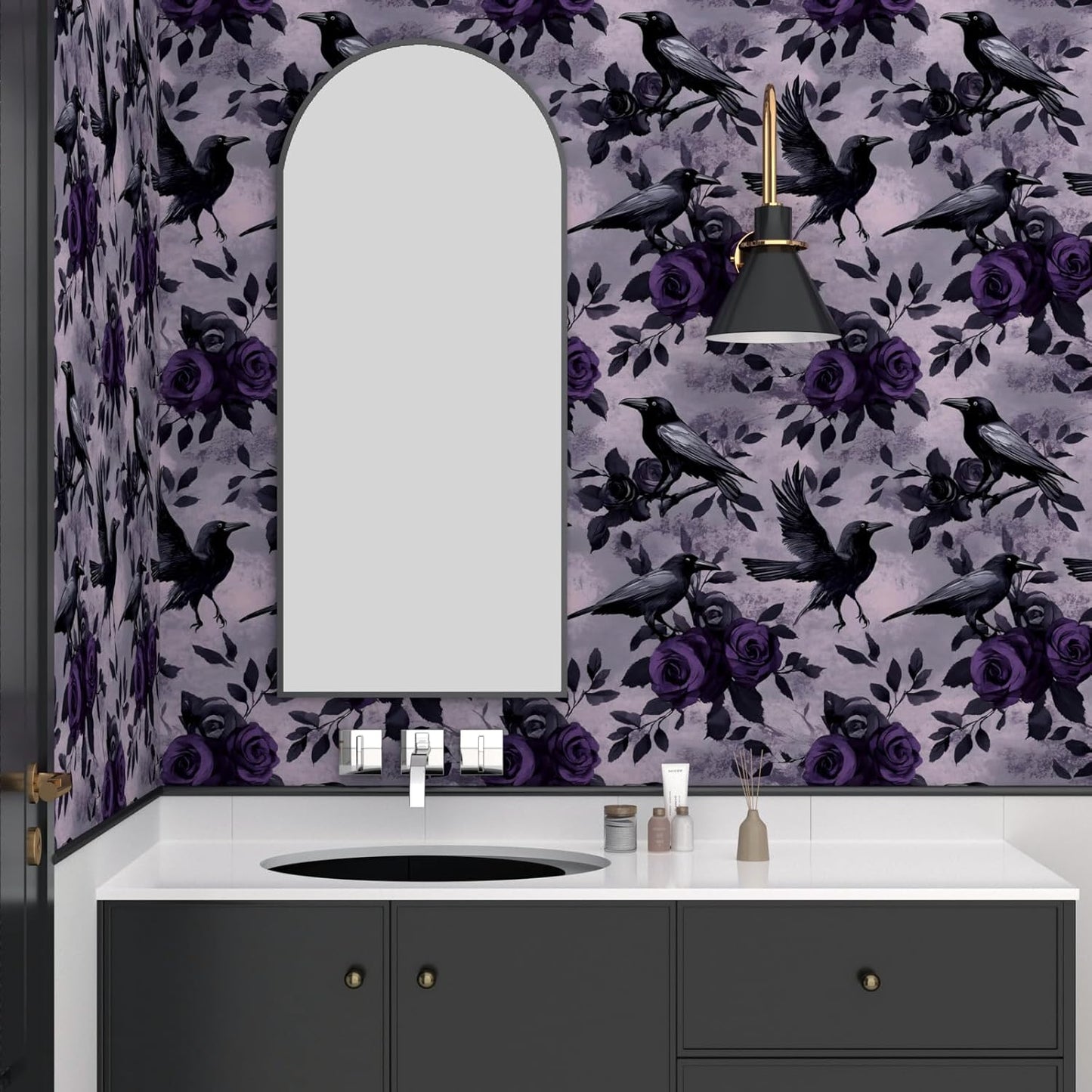 Vintage Bird Leaf Floral Wallpaper Peel and Stick 17.5" x 118",Blue | Self Adhesive/Removable/Waterproof/Thick Vinyl Contact Paper for Bathroom Bedroom Shelf Cabinet Drawer,Prepasted,Easy Peel