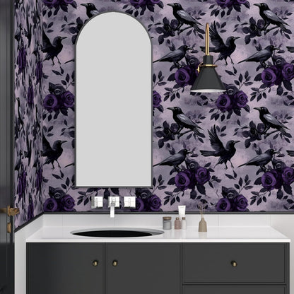 Vintage Bird Leaf Floral Wallpaper Peel and Stick 17.5" x 118",Blue | Self Adhesive/Removable/Waterproof/Thick Vinyl Contact Paper for Bathroom Bedroom Shelf Cabinet Drawer,Prepasted,Easy Peel