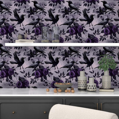 Vintage Bird Leaf Floral Wallpaper Peel and Stick 17.5" x 118",Blue | Self Adhesive/Removable/Waterproof/Thick Vinyl Contact Paper for Bathroom Bedroom Shelf Cabinet Drawer,Prepasted,Easy Peel