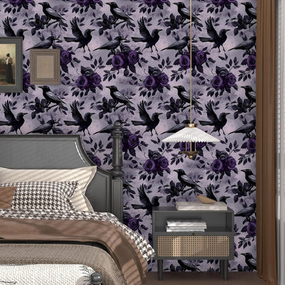 Vintage Bird Leaf Floral Wallpaper Peel and Stick 17.5" x 118",Blue | Self Adhesive/Removable/Waterproof/Thick Vinyl Contact Paper for Bathroom Bedroom Shelf Cabinet Drawer,Prepasted,Easy Peel