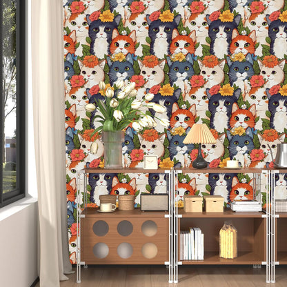 Vintage Bird Leaf Floral Wallpaper Peel and Stick 17.5" x 118",Blue | Self Adhesive/Removable/Waterproof/Thick Vinyl Contact Paper for Bathroom Bedroom Shelf Cabinet Drawer,Prepasted,Easy Peel