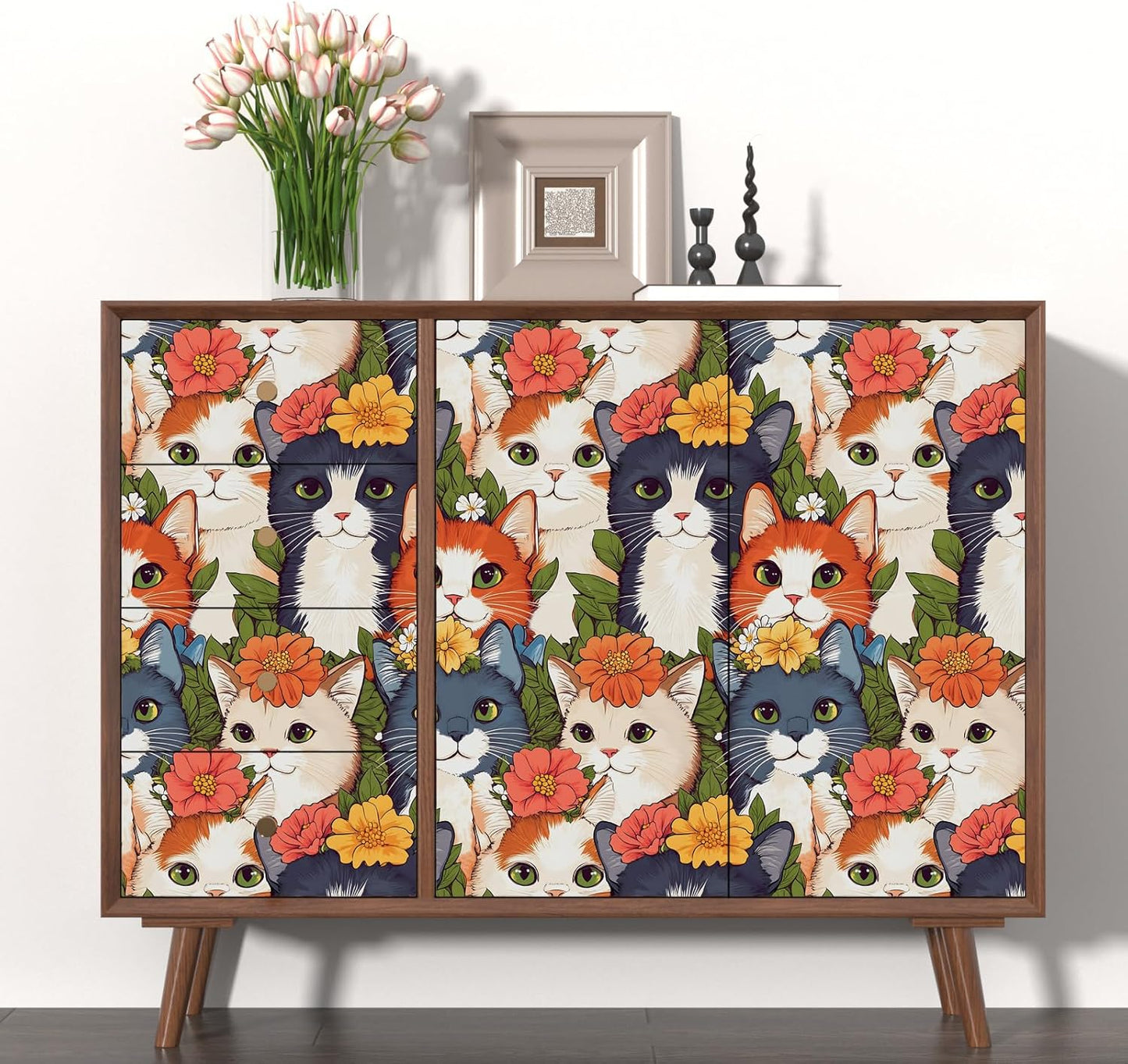 Vintage Bird Leaf Floral Wallpaper Peel and Stick 17.5" x 118",Blue | Self Adhesive/Removable/Waterproof/Thick Vinyl Contact Paper for Bathroom Bedroom Shelf Cabinet Drawer,Prepasted,Easy Peel