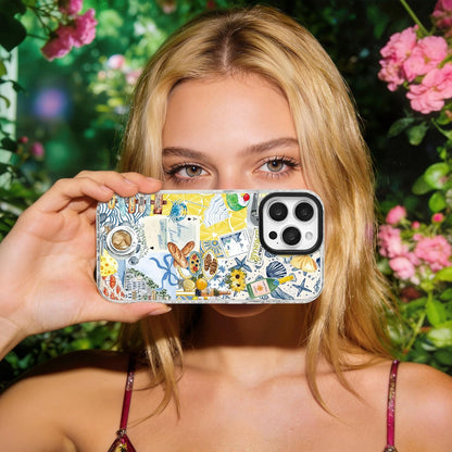 for iPhone 17 Case [Military-Grade Drop Protection/Coastal Soft Slim TPU Protective/Camera Protection/for Women & Girls] - Romance Coastal Lemon & Summer Collage