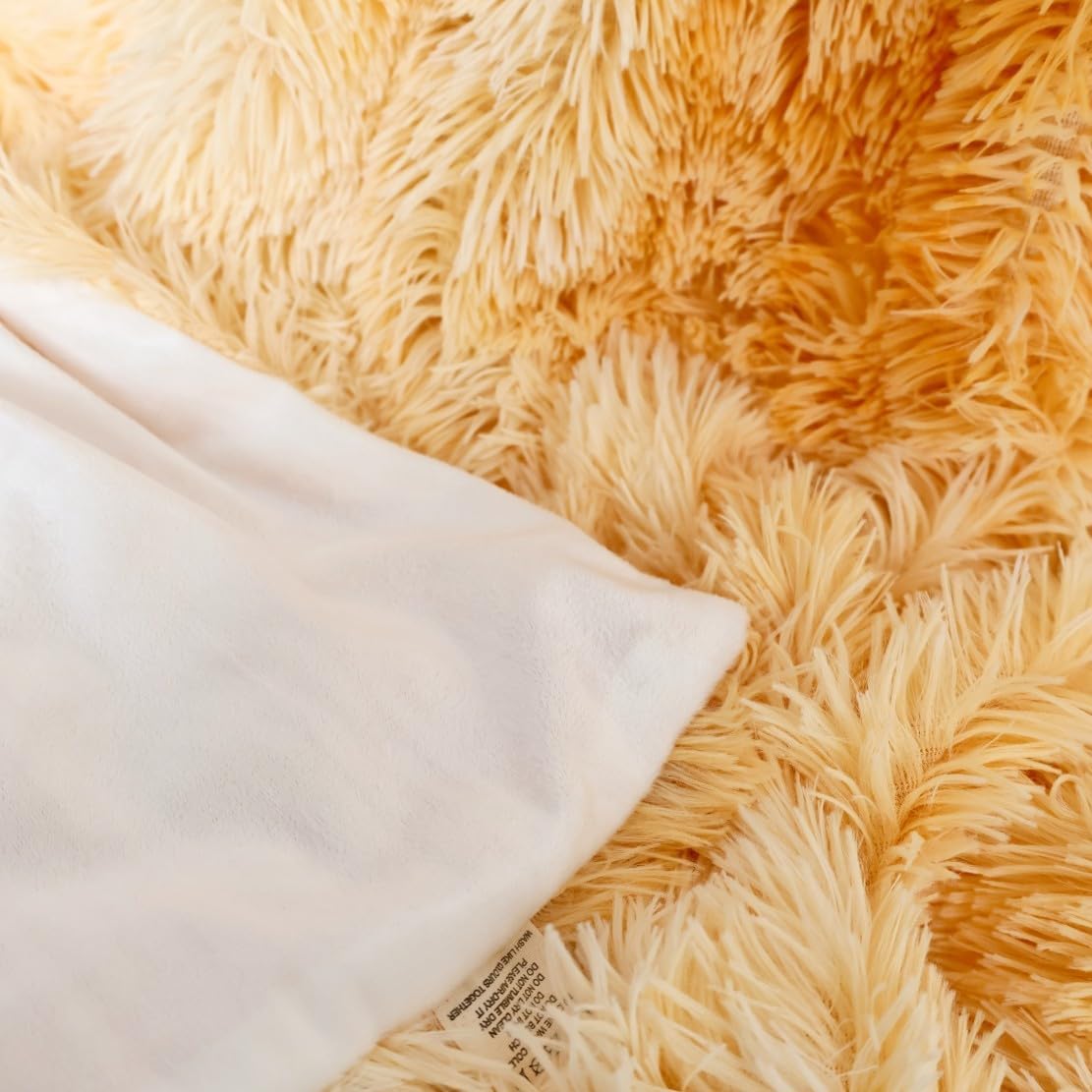 Plush Super Soft Blanket Bedding Sofa Cover Furry Fuzzy Fur Warm Throw Qulit Cozy Couch Blanket for Winter (63"x79",Tie Dye Yellow)