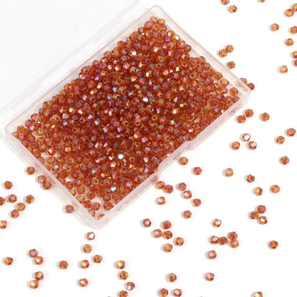 1000Pcs 4mm Faceted Crystal Glass Bicone Beads Loose Bead for DIY Bracelet Necklace Earring Keychain Jewelry Making,Yellow AB
