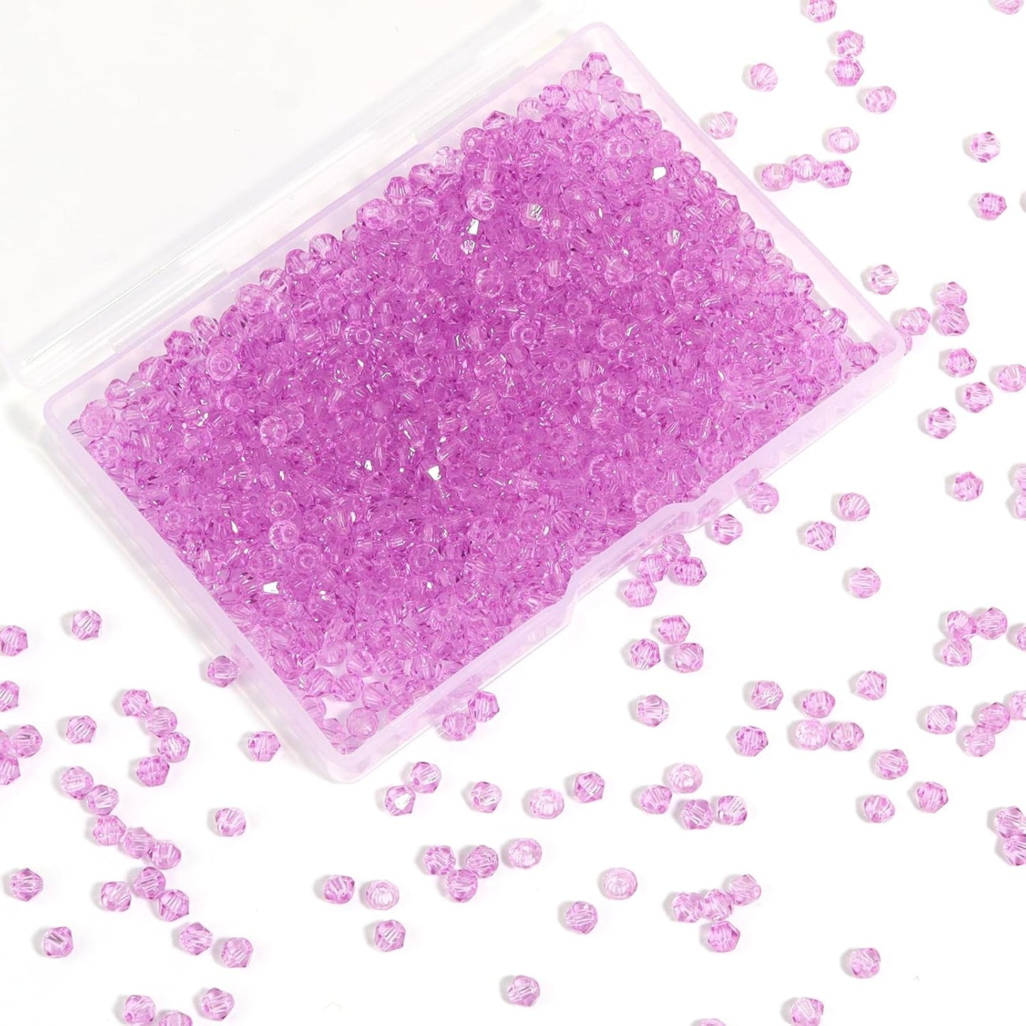 1000Pcs 4mm Faceted Crystal Glass Bicone Beads Loose Bead for DIY Bracelet Necklace Earring Keychain Jewelry Making,Yellow AB