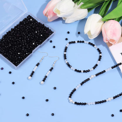 1000Pcs 4mm Faceted Crystal Glass Bicone Beads Loose Bead for DIY Bracelet Necklace Earring Keychain Jewelry Making,Yellow AB