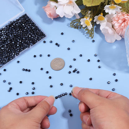 1000Pcs 4mm Faceted Crystal Glass Bicone Beads Loose Bead for DIY Bracelet Necklace Earring Keychain Jewelry Making,Yellow AB
