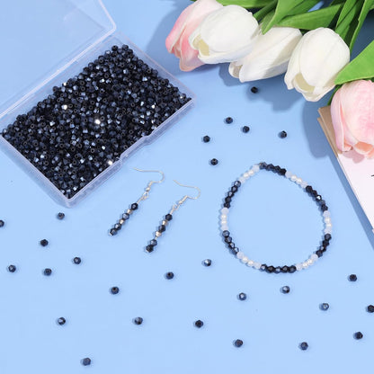 1000Pcs 4mm Faceted Crystal Glass Bicone Beads Loose Bead for DIY Bracelet Necklace Earring Keychain Jewelry Making,Yellow AB