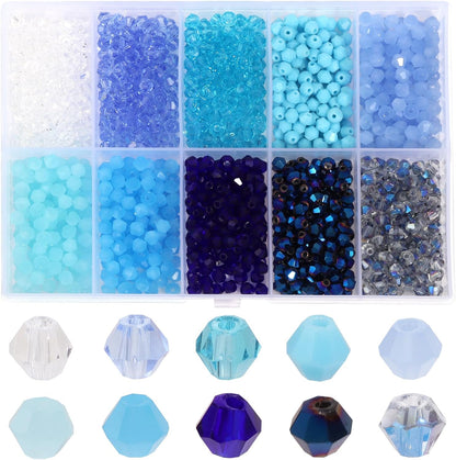 1000Pcs 4mm Faceted Crystal Glass Bicone Beads Loose Bead for DIY Bracelet Necklace Earring Keychain Jewelry Making,Yellow AB