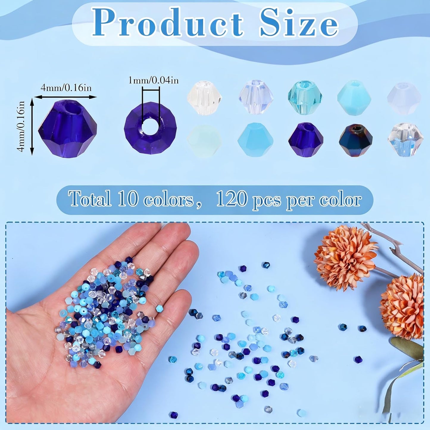 1000Pcs 4mm Faceted Crystal Glass Bicone Beads Loose Bead for DIY Bracelet Necklace Earring Keychain Jewelry Making,Yellow AB