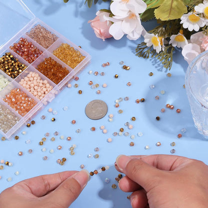 1000Pcs 4mm Faceted Crystal Glass Bicone Beads Loose Bead for DIY Bracelet Necklace Earring Keychain Jewelry Making,Yellow AB