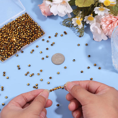 1000Pcs 4mm Faceted Crystal Glass Bicone Beads Loose Bead for DIY Bracelet Necklace Earring Keychain Jewelry Making,Yellow AB
